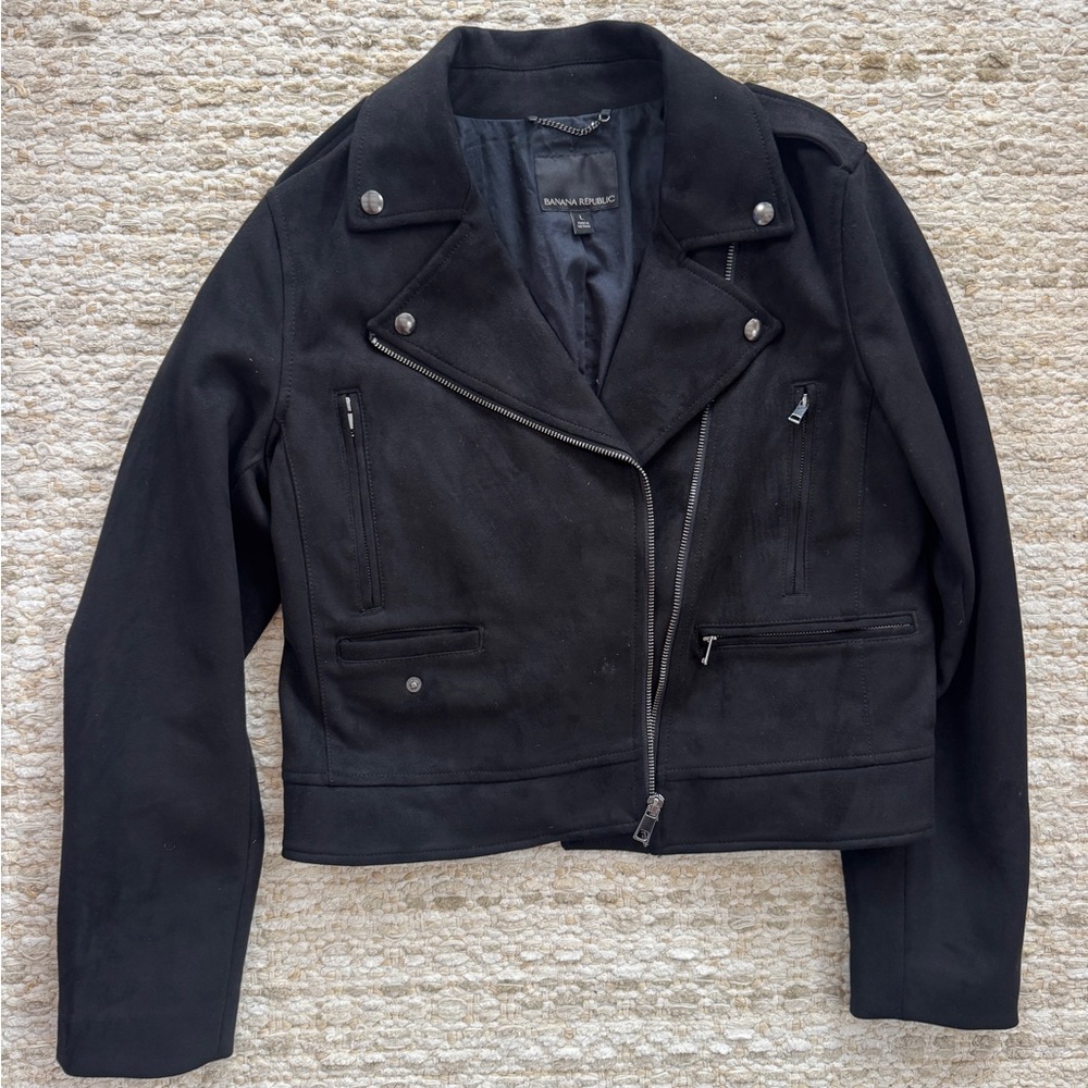 Banana Republic Black Suede Moto Jacket